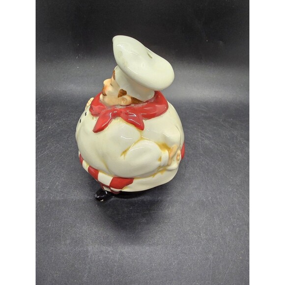 Fat Chef Kitchen Salt Shaker Replacement Has Chip End Of Right Foot Daveco - Picture 5 of 12